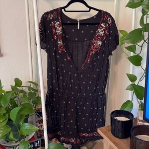 Aztec stitched romper